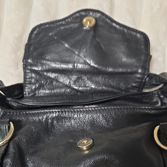 Rebecca Minkoff Black Leather Bag with Silver Accents VINTAGE!!! - Picture 6 of 10
